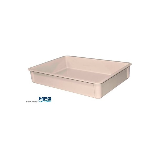 Mfg Tray Stackable Storage Tote, 25-3/4 in L x 17-3/4 in W x 4-1/2 in H, White, Fiberglass 8750085269 - main
